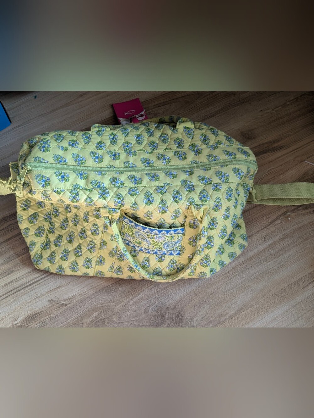 Vera Bradley handbag with ties on side in retired Citrus Elephant Quilted
